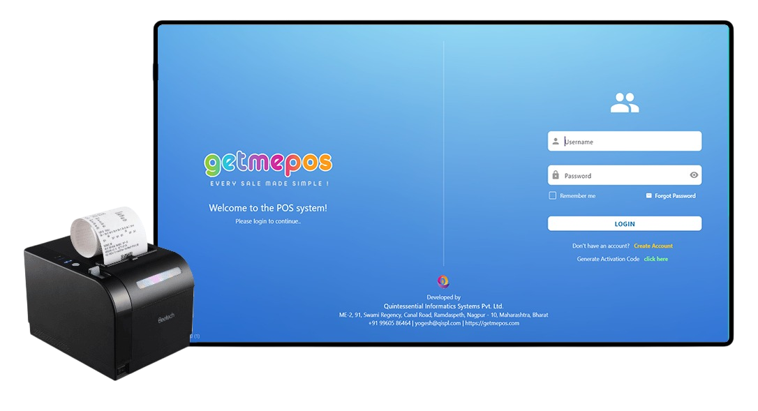 GETMEPOS POS software mockup